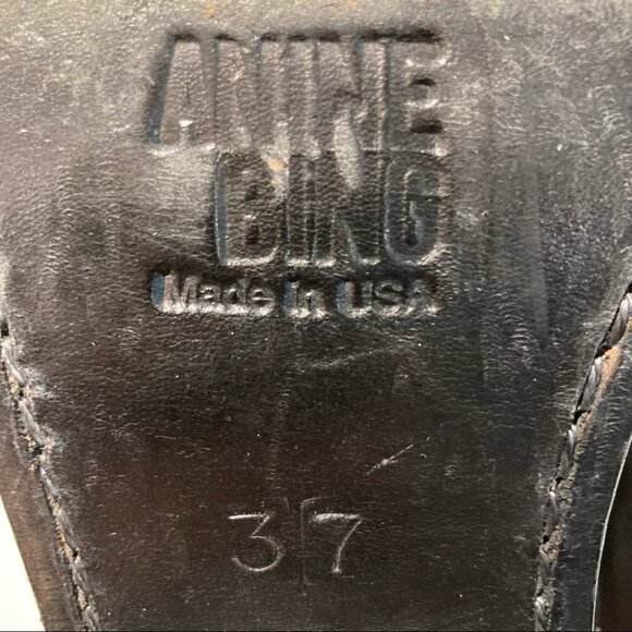 ANINE BING Sz 37 Western Style Suede  Stitches Toe Cap Booties - Picture 13 of 15